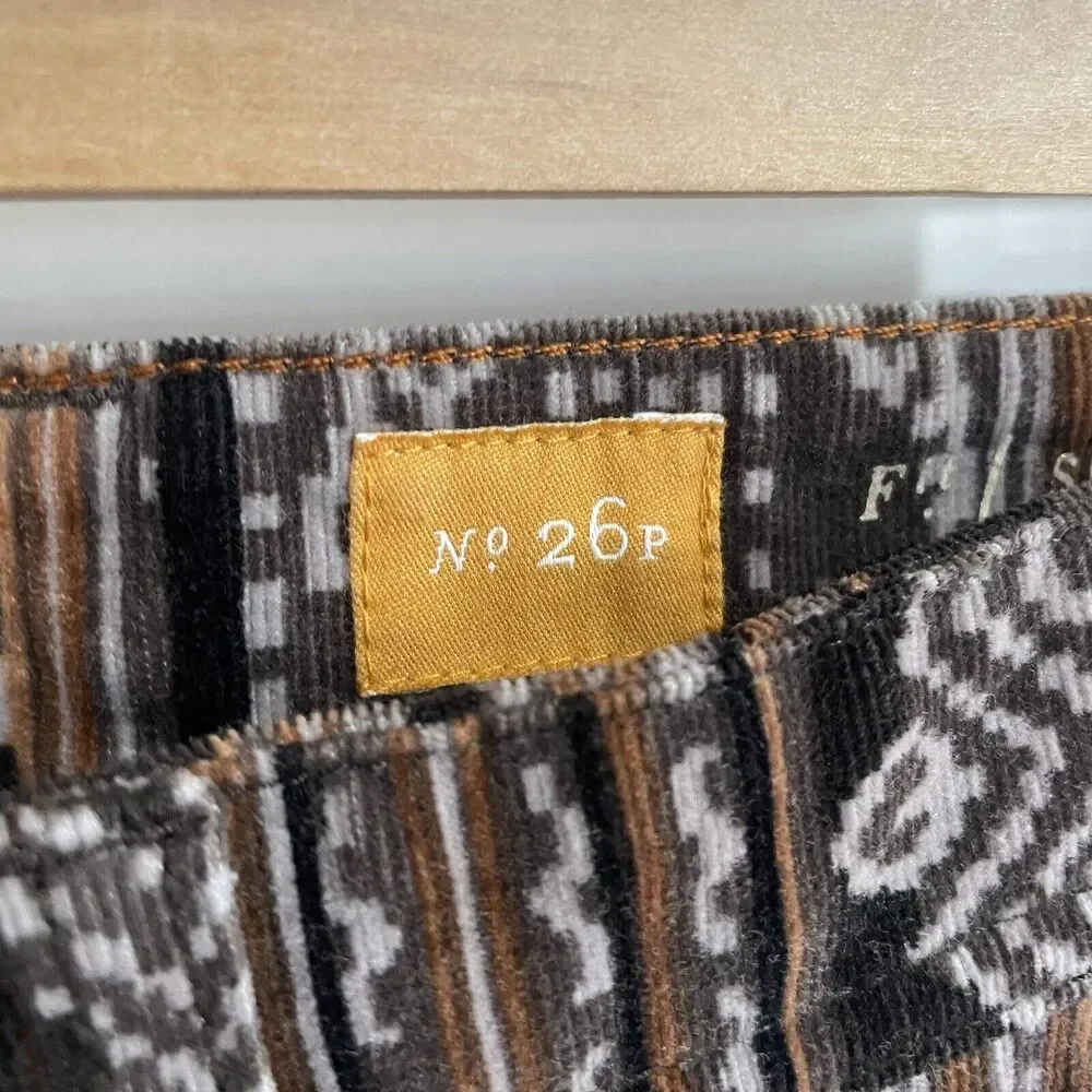 Pilcro and The Letterpress Anthropologie Womens Serif Mid Rise Corduroy Pant 26P